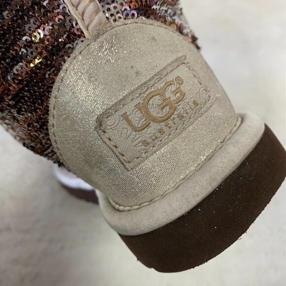 UGG 3353 Classic Short Champagne Sparkles Boots size 5 - Picture 7 of 16
